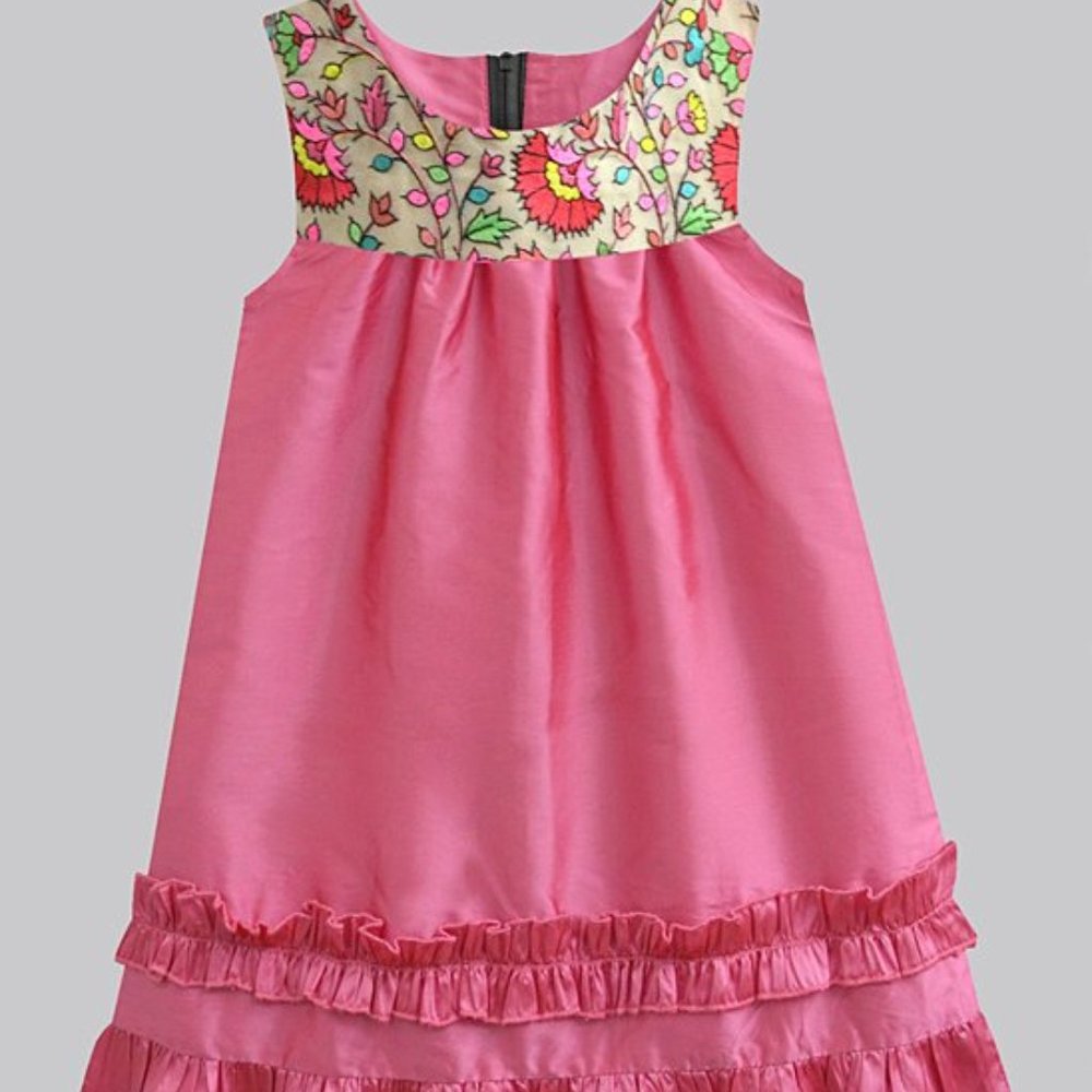 A.T.U.N. Rogue Floral-Trim Ashley Babydoll Dress-Girls 6-7 years